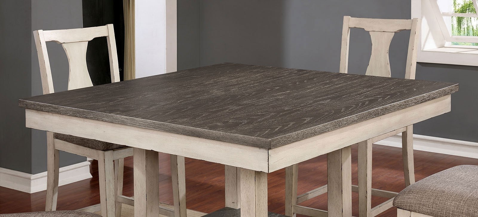Ann 5-Piece Fabric/Wood Square Counter Height Dining Set