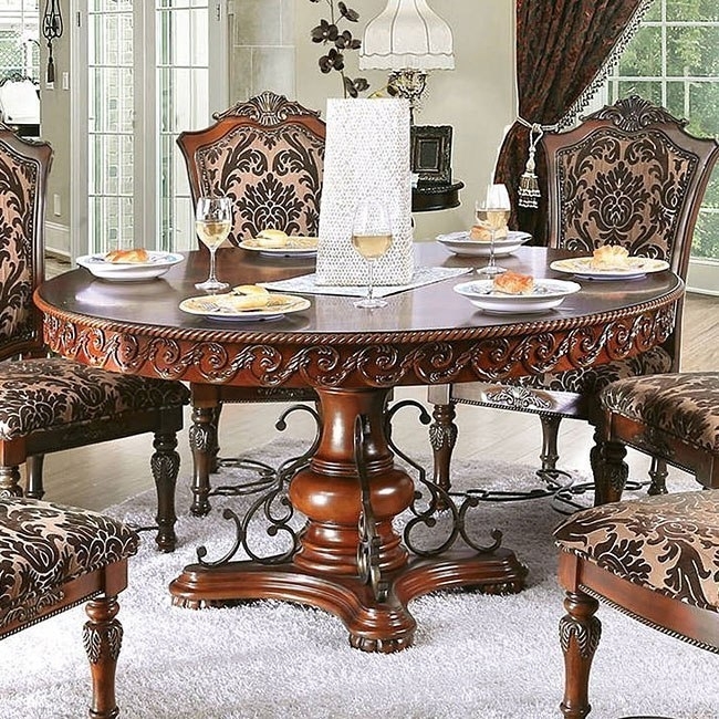 Lucie Wood Round Pedestal Dining Table