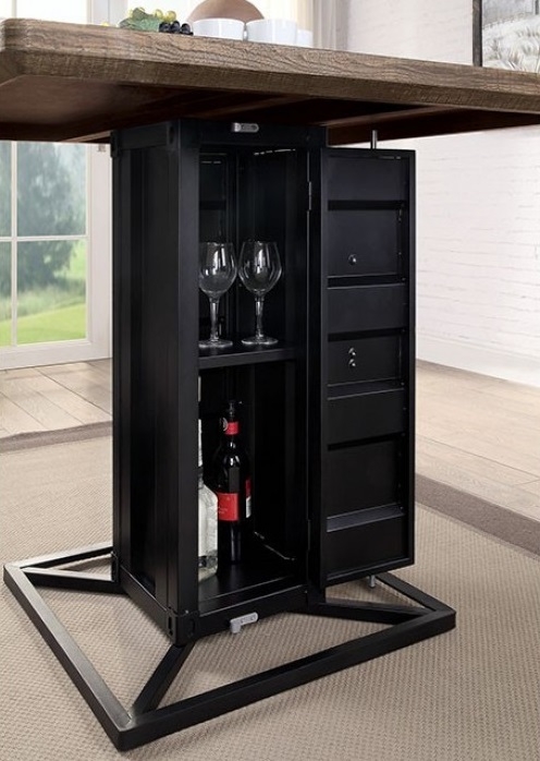 Dicarda Wood/Metal Square Storage Counter Set