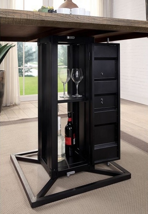 Dicarda Wood/Metal Square Storage Counter Set