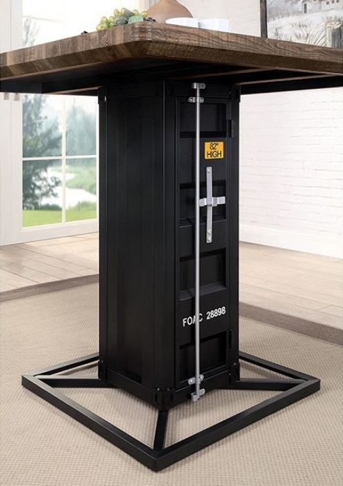 Dicarda Wood/Metal Square Storage Counter Set
