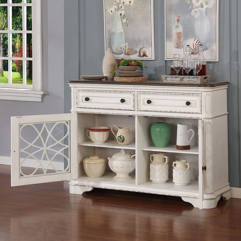 Leslie Wood Server w/2 Doors & 2 Drawers