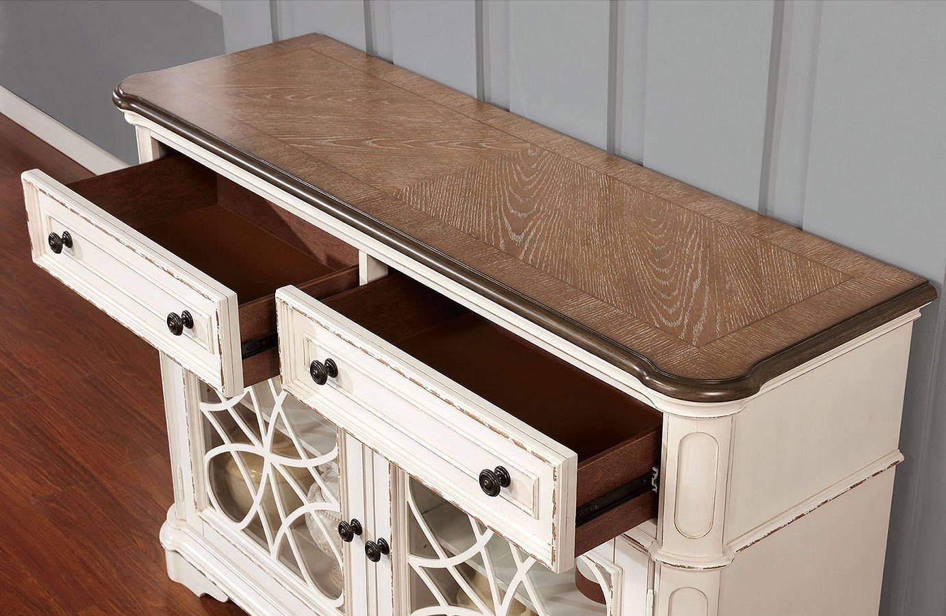 Leslie Wood Server w/2 Doors & 2 Drawers