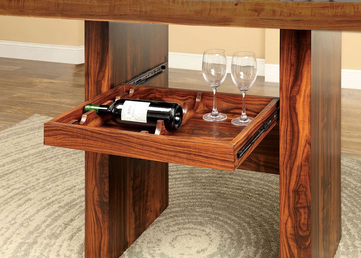 Bonneville Faux Marble/Wood Counter Height Dining Set w/Wine Storage
