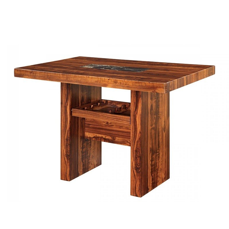 Bonneville Faux Marble/Wood Counter Height Dining Set w/Wine Storage
