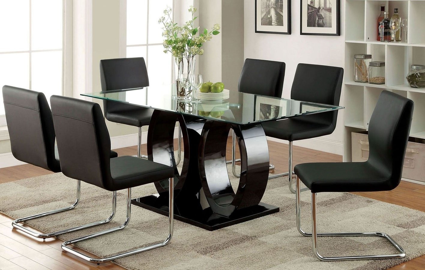 Lodia I Glass Rectangular Dining Set