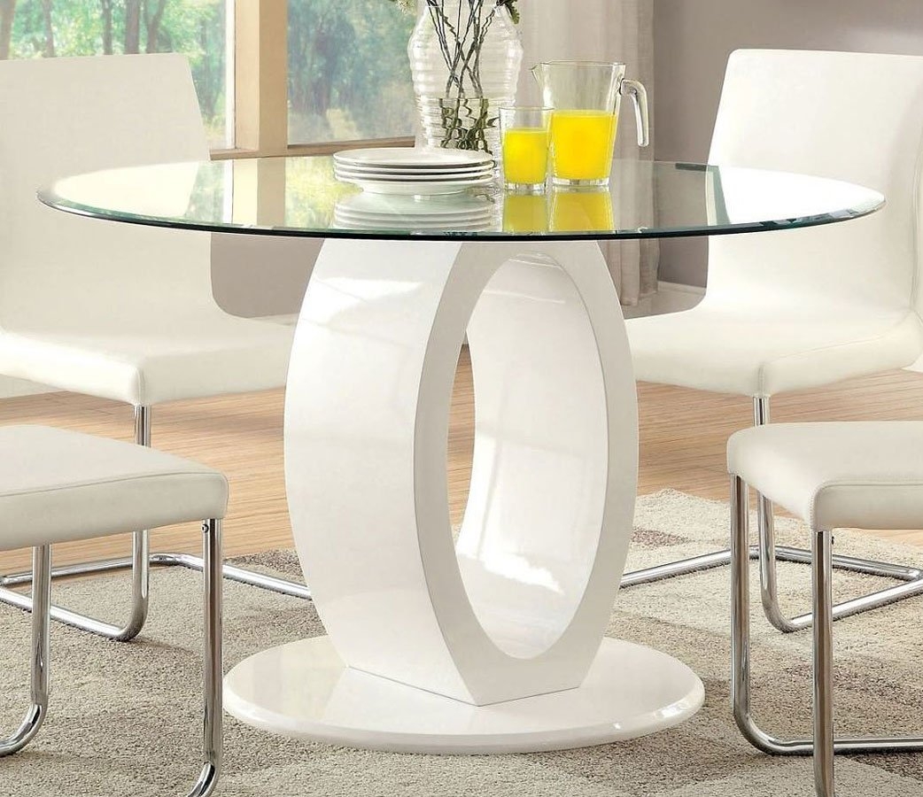Lodia I Glass Round Dining Set