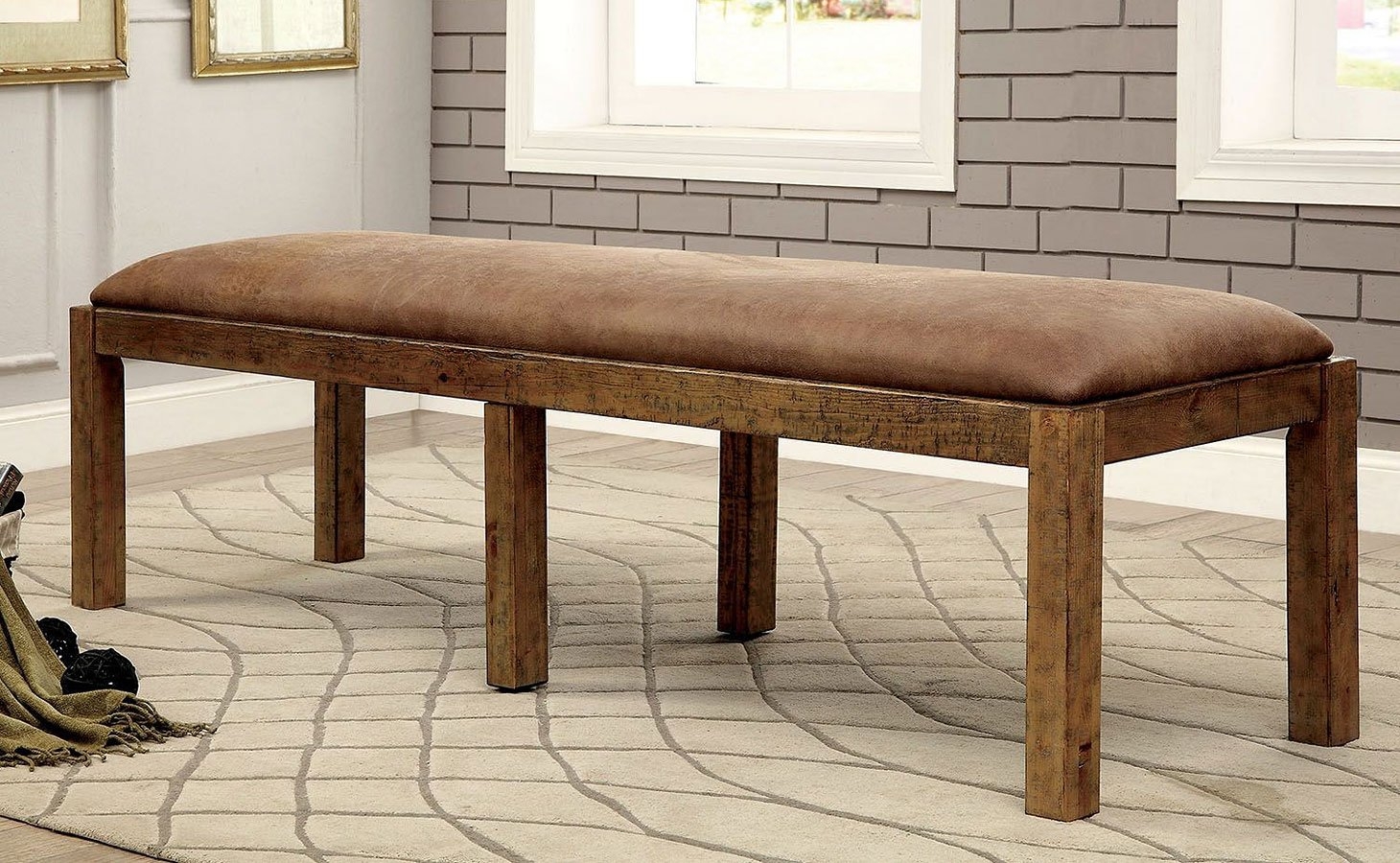 Gianna Fabric/Wood Dining Bench