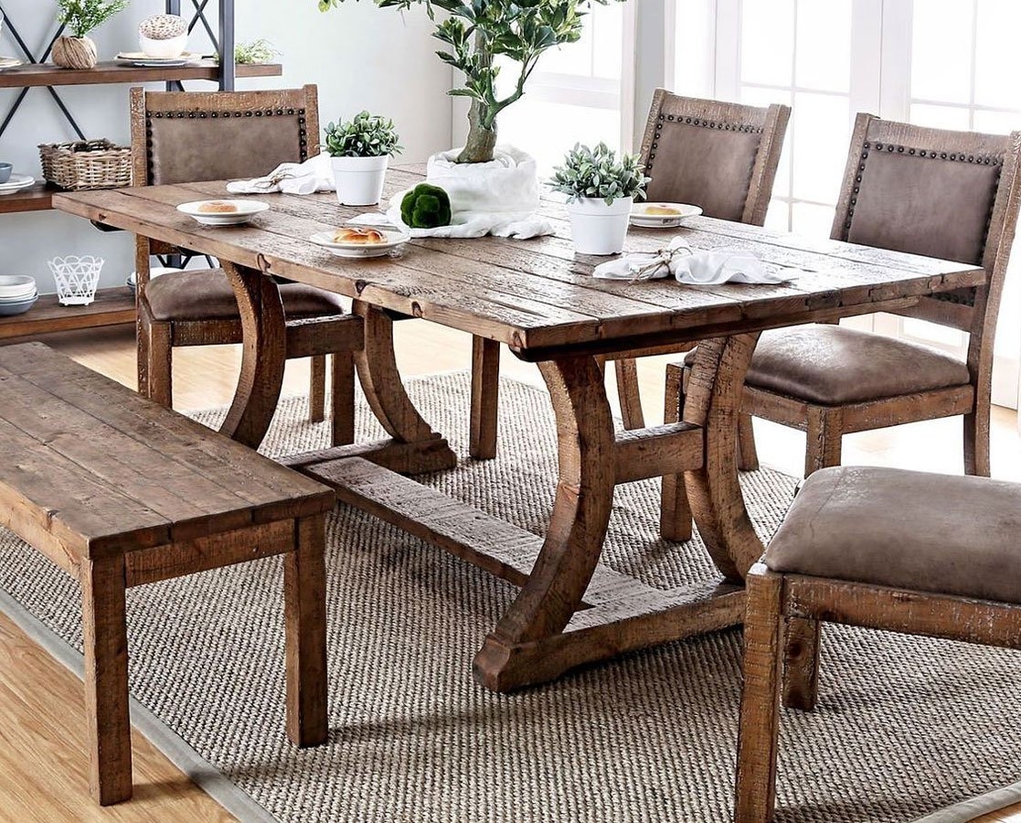 Gianna 77" Wood Dining Set