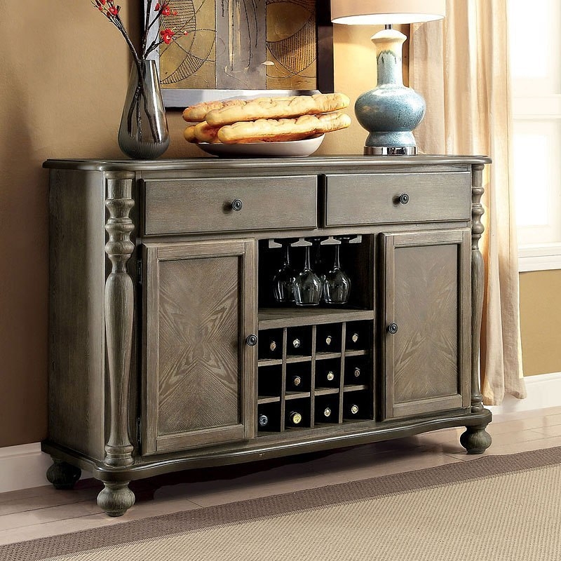 Siobhan Wood Server w/2 Doors, 2 Drawers & Wine Storage