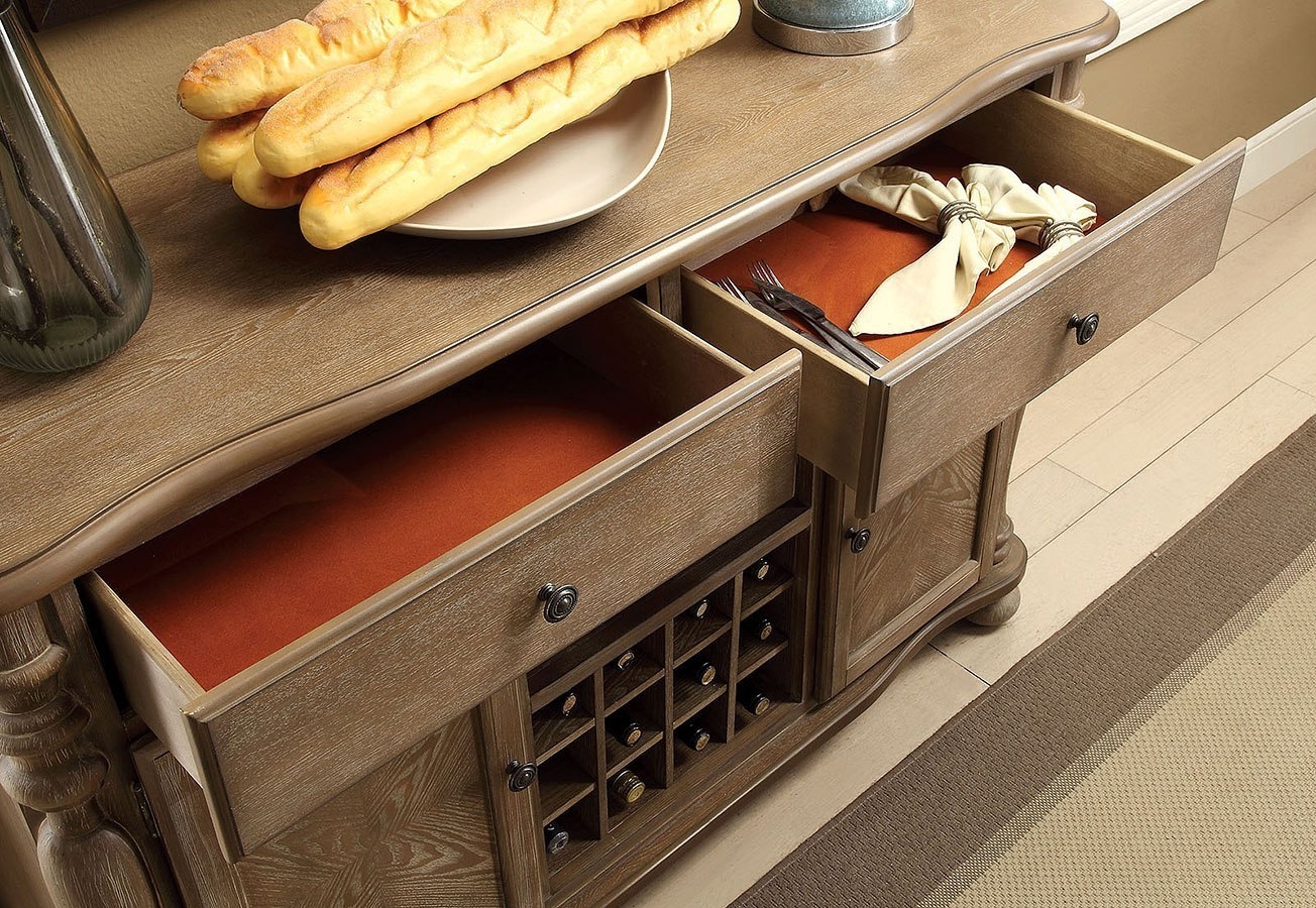 Siobhan Wood Server w/2 Doors, 2 Drawers & Wine Storage