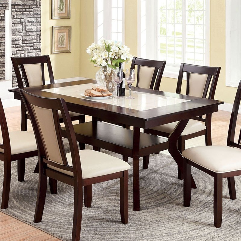 Brent Wood/Faux Marble Dining Table