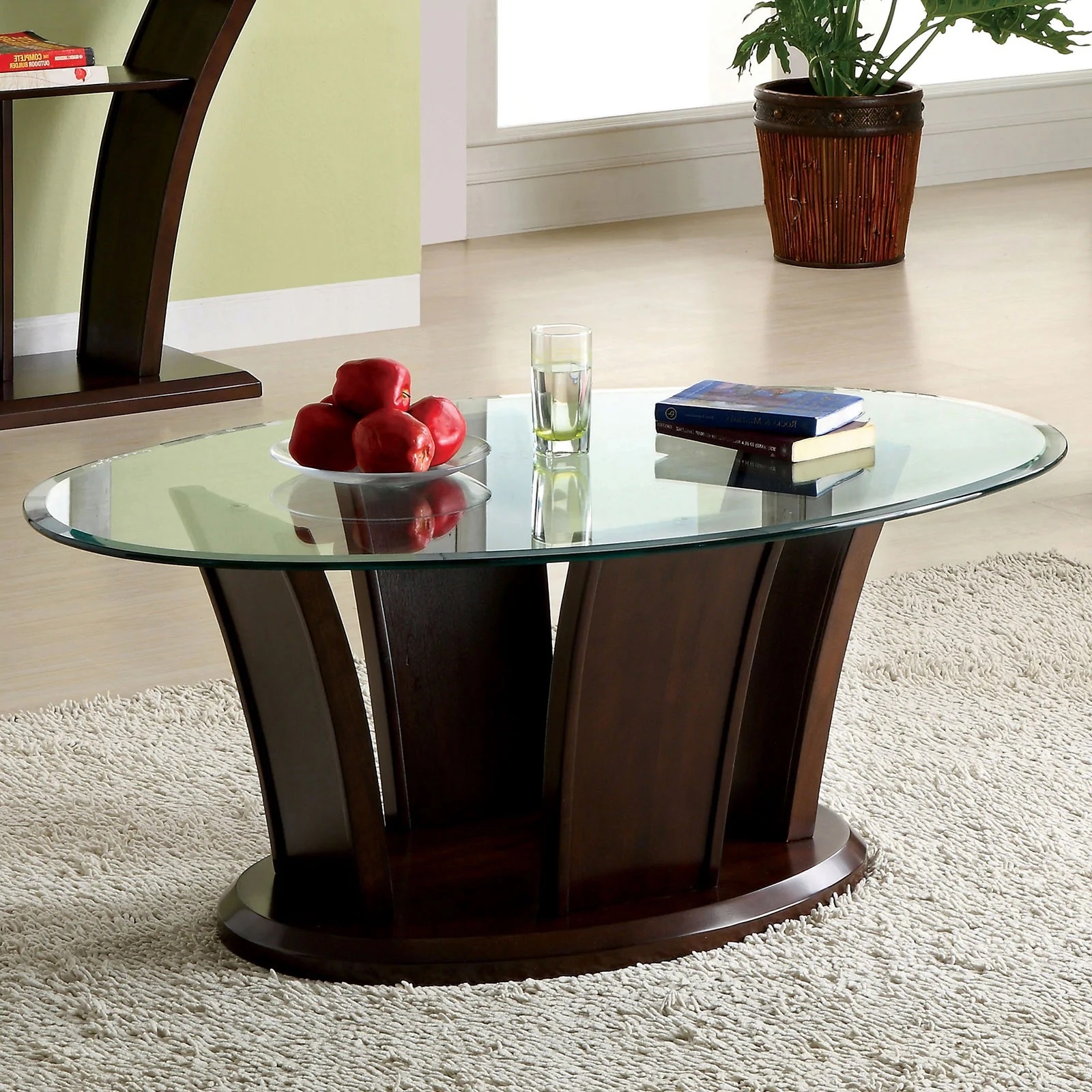 Manhattan Glass/Wood Coffee Table Set