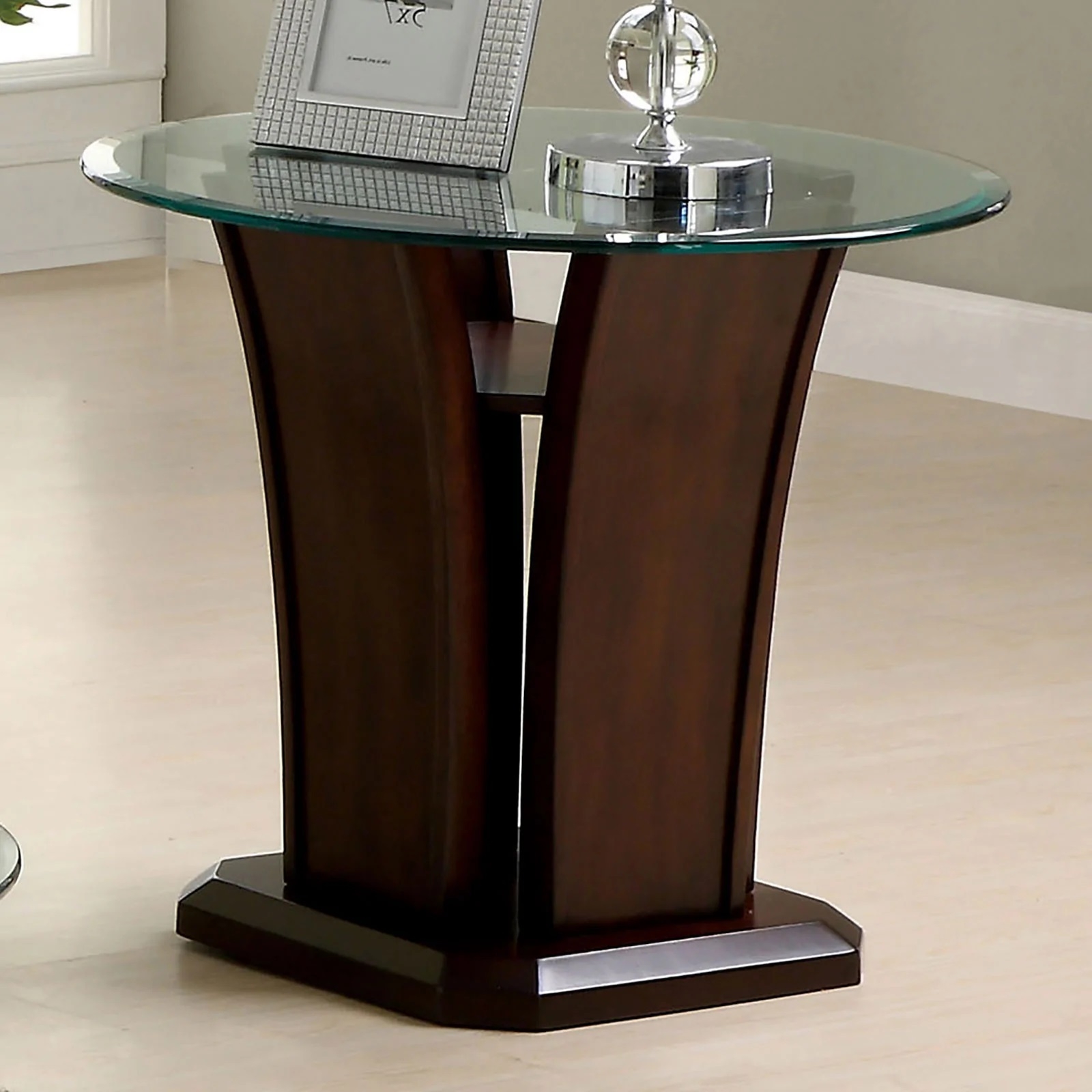 Manhattan Glass/Wood Coffee Table Set