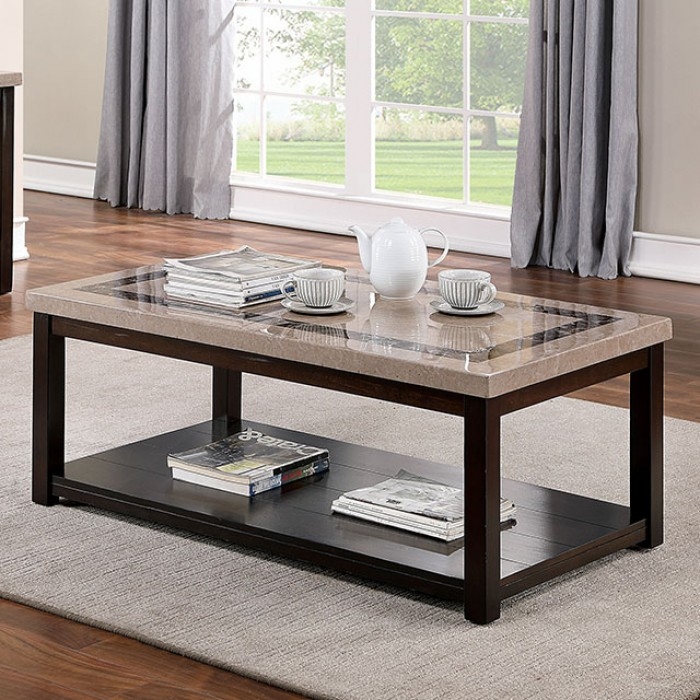Rosetta Faux Marble/Wood Storage Coffee Table