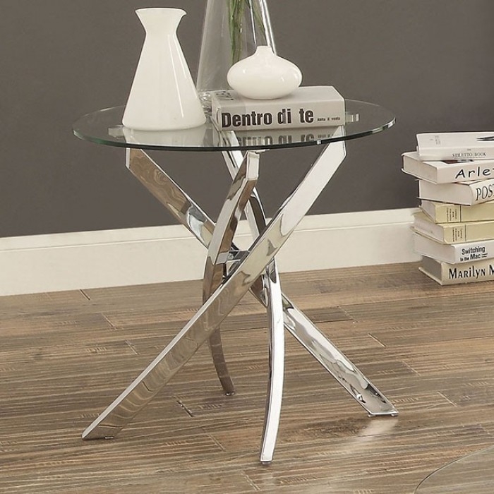 Laila Glass/Metal Coffee Table Set
