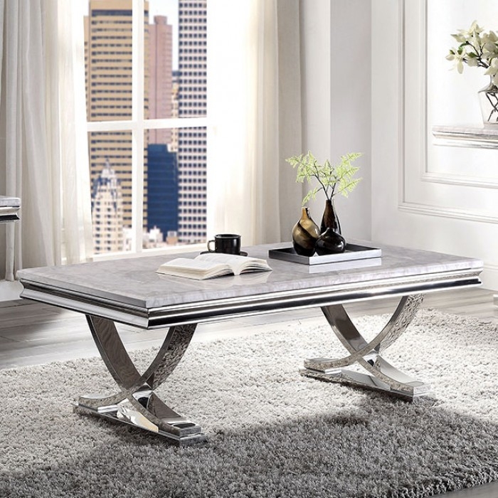 Wettingen Faux Marble/Steel Coffee Table Set
