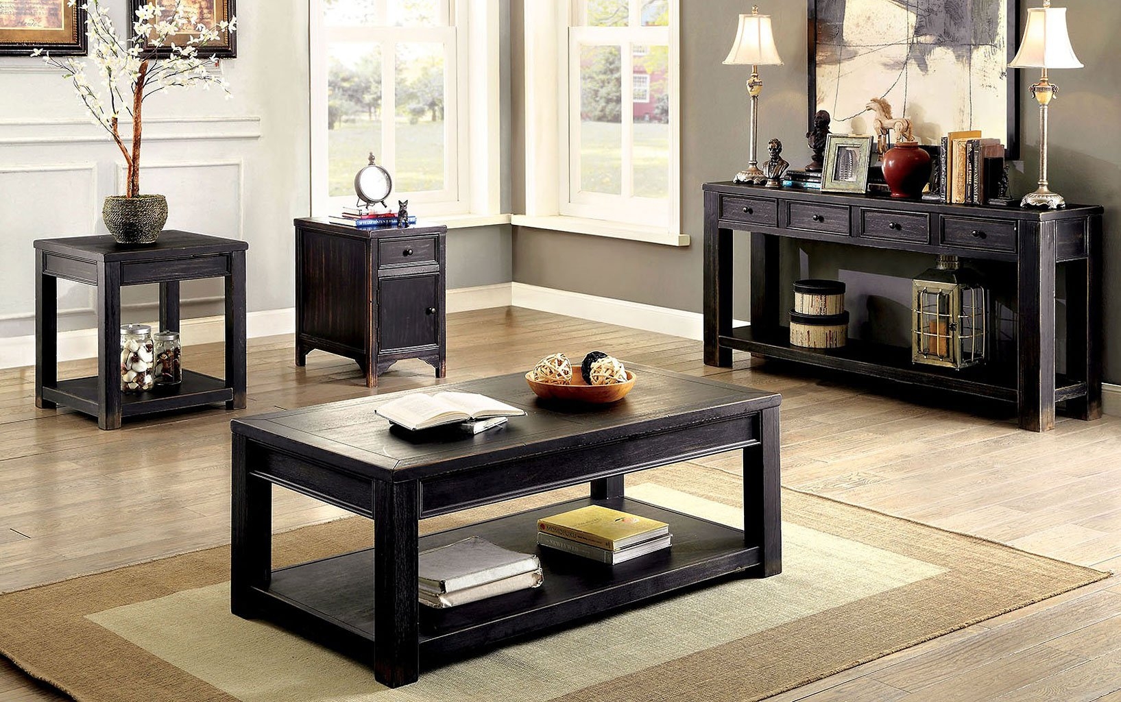 Meadow Wood Storage Coffee Table Set