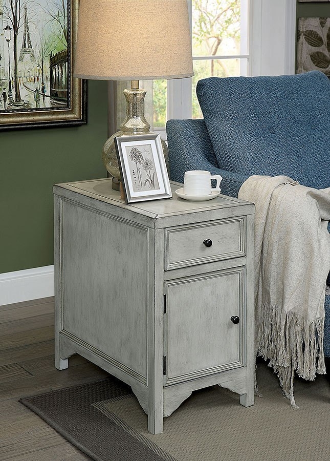 Meadow Wood Storage Side Table w/Drawer & Door