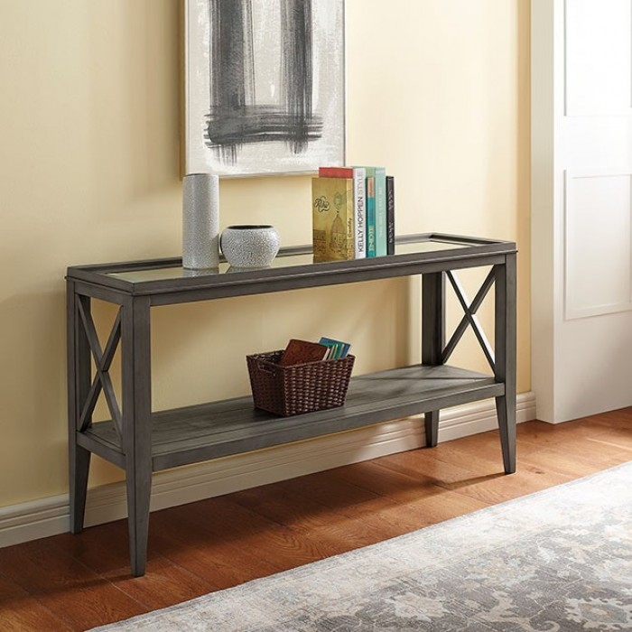 Izar Glass/Wood Storage Coffee Table Set