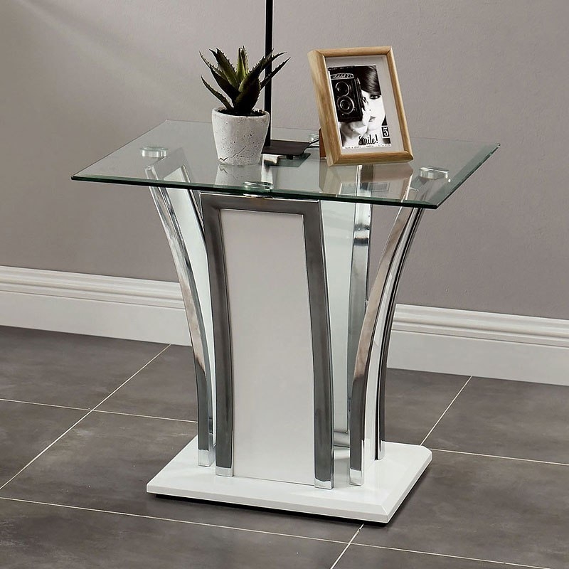 Staten Glass/Metal Coffee Table Set