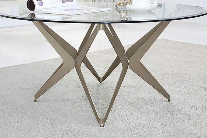 Alvise Glass/Steel Round Coffee Table