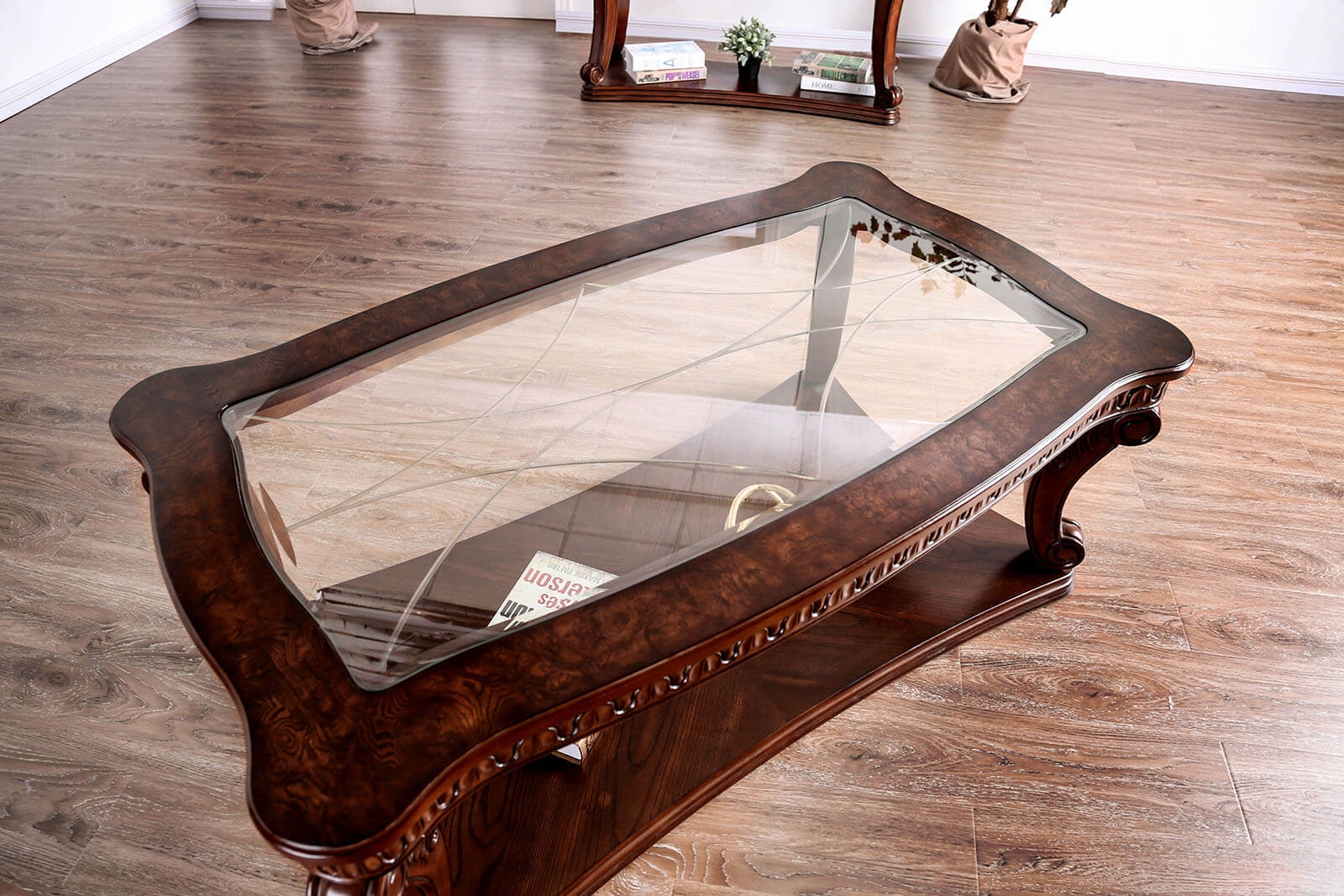 Walworth Glass/Wood Coffee Table