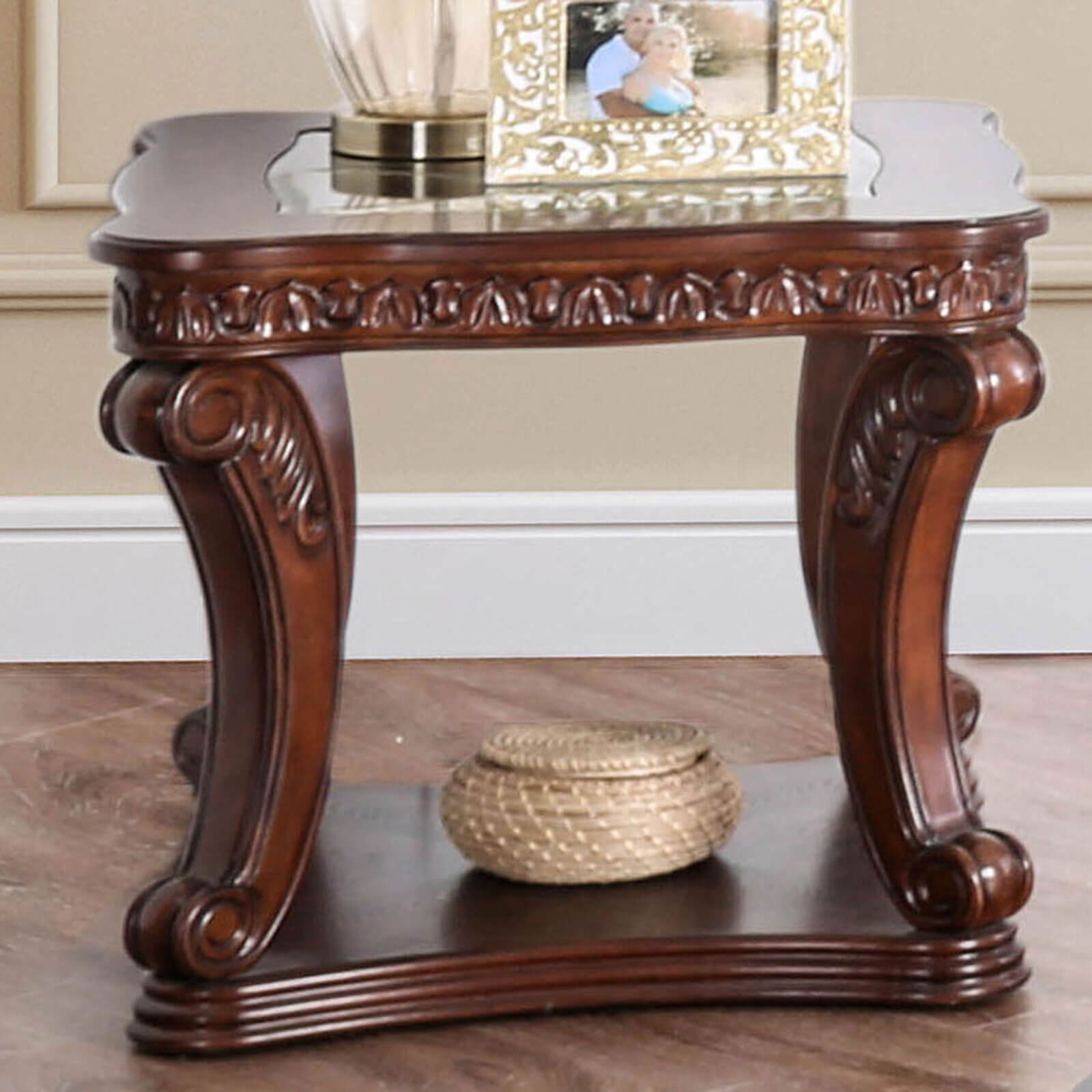 Walworth Glass/Wood Table Set