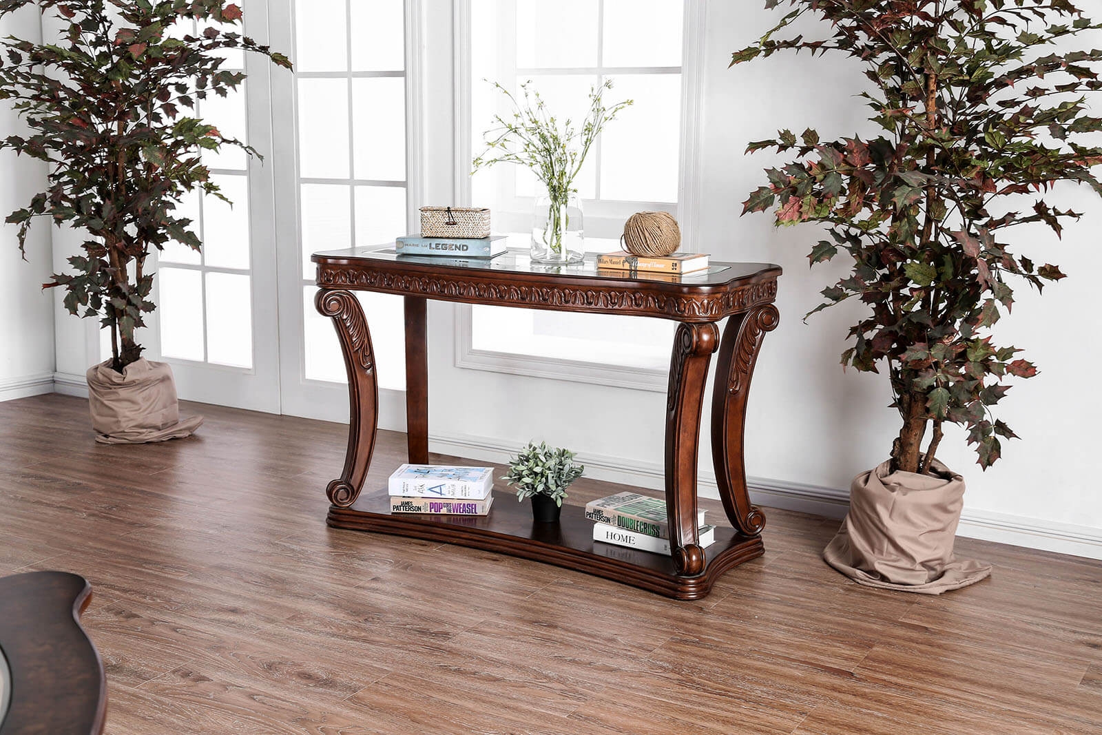 Walworth Glass/Wood Sofa Table