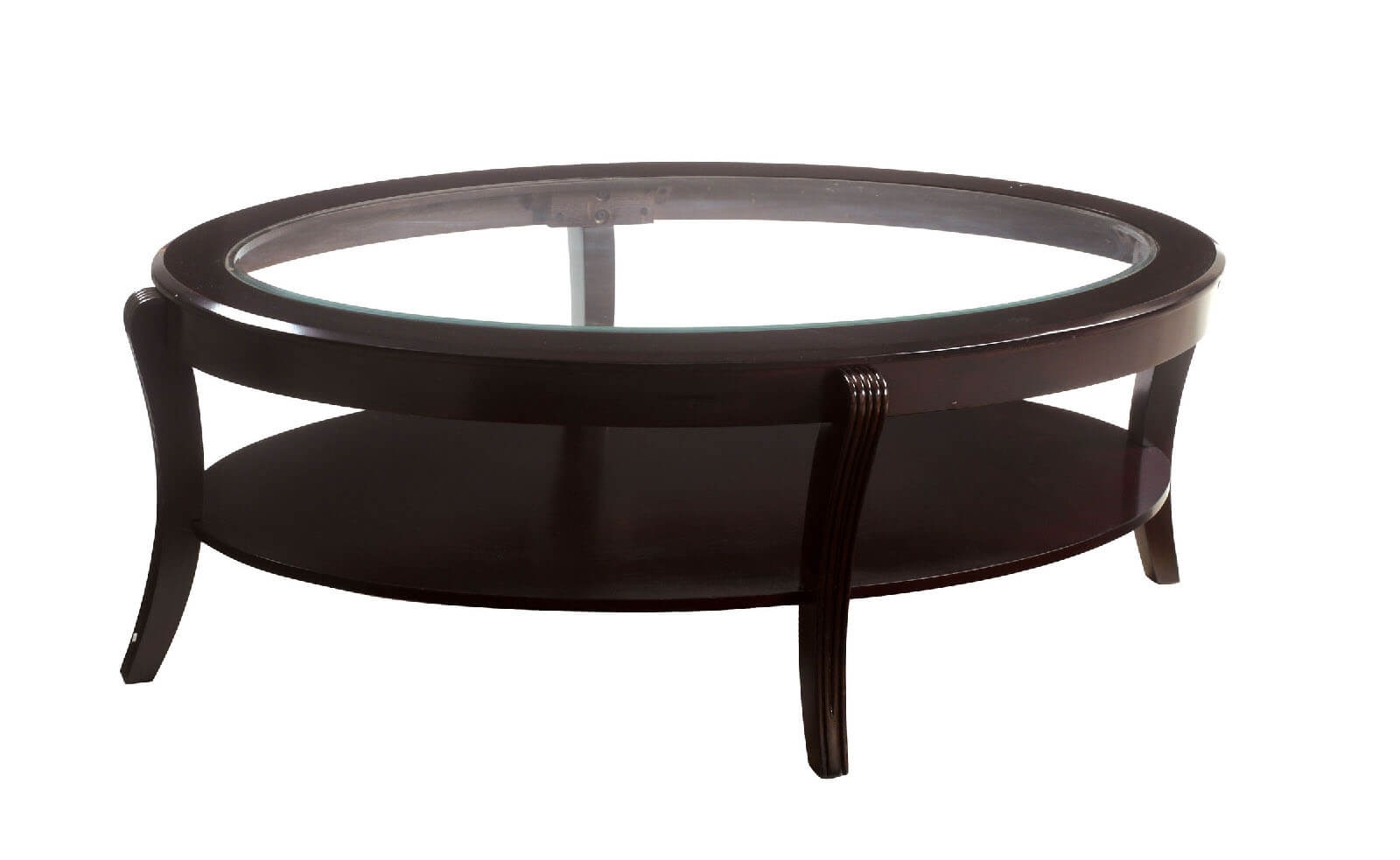 Finley Glass/Wood Oval Coffee Table