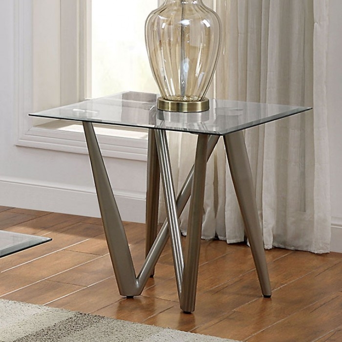 Wohlen Glass/Steel Coffee Table Set
