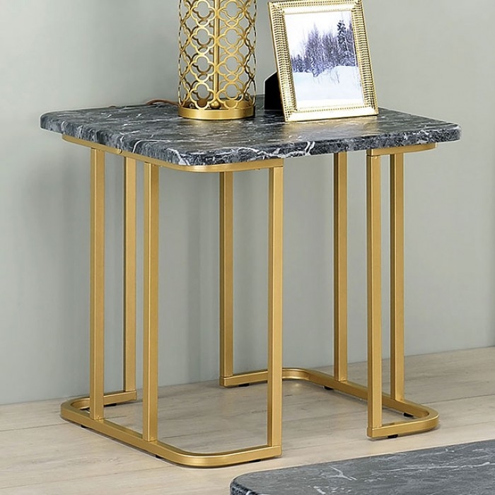 Calista Faux Marble/Steel Coffee Table Set