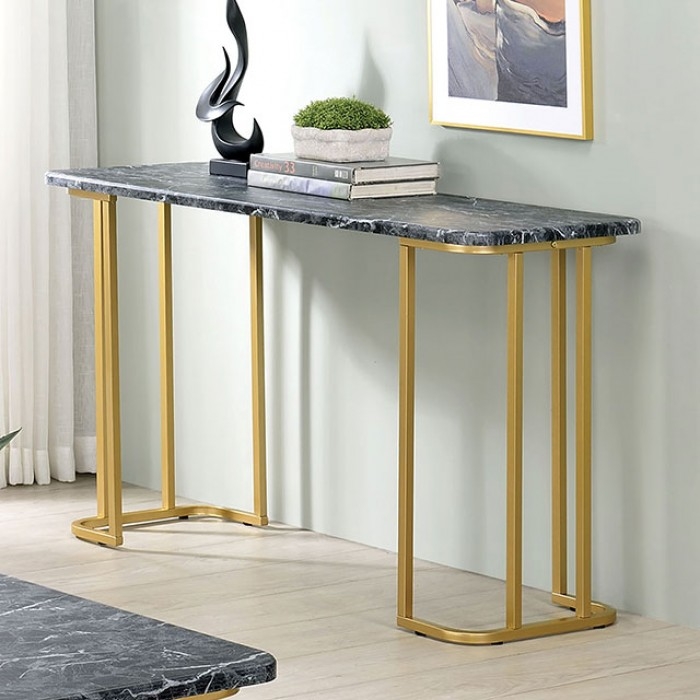 Calista Faux Marble/Steel Coffee Table Set