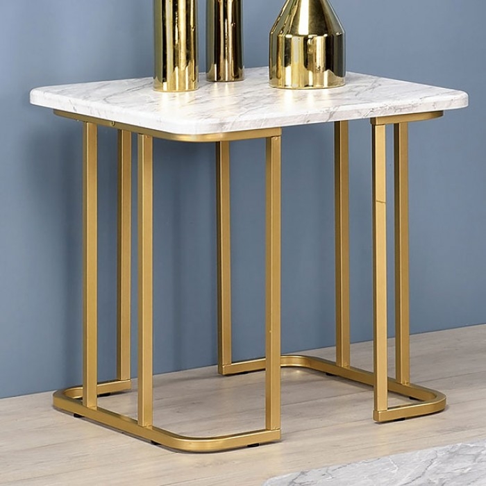 Calista Faux Marble/Steel End Table