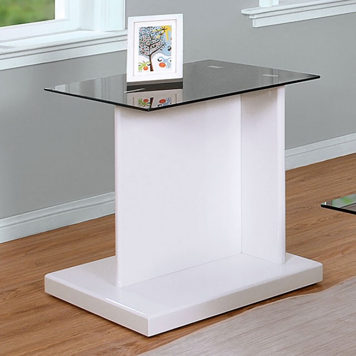 Mannedorf Glass/Paper Veneer Storage End Table