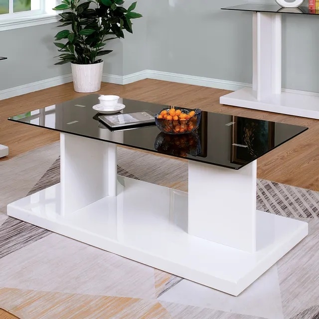 Mannedorf Glass/Paper Veneer Storage Coffee Table