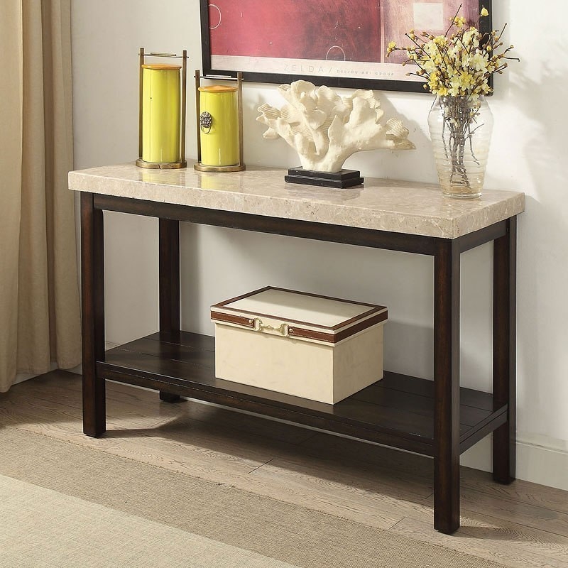 Calgary Marble/Wood Storage Coffee Table Set