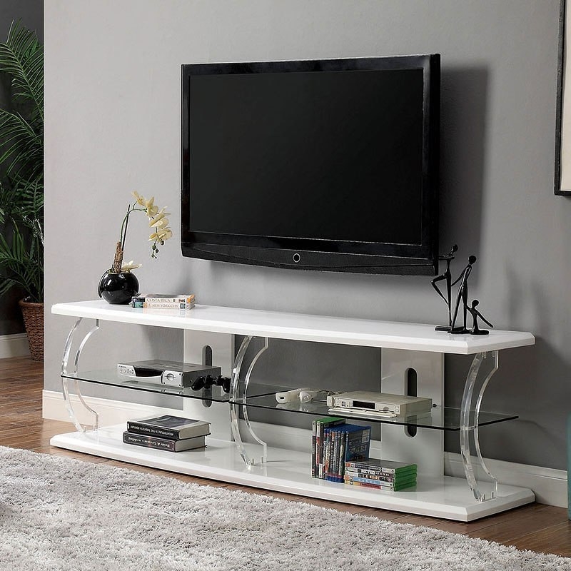 Ernst 60" Glass TV Stand w/LED Lights