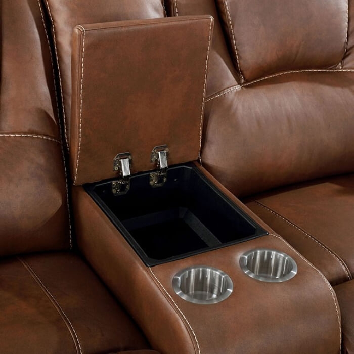 Erfurt Leatherette L-Shape Power Reclining Sectional Sofa