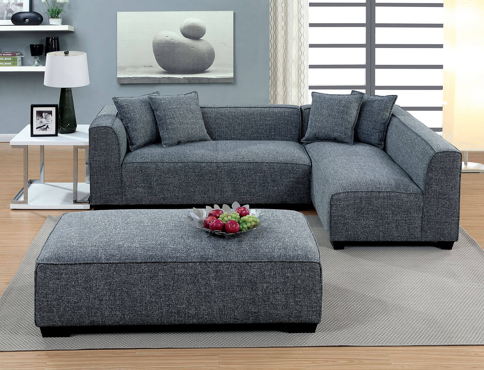 Jaylene Linen Fabric L-Shaped Sectional Sofa