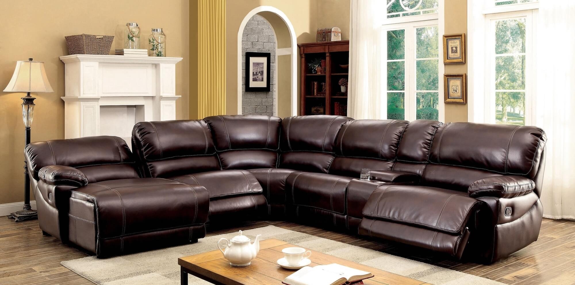 Estrella Leatherette L-Shape Reclining Sectional Sofa