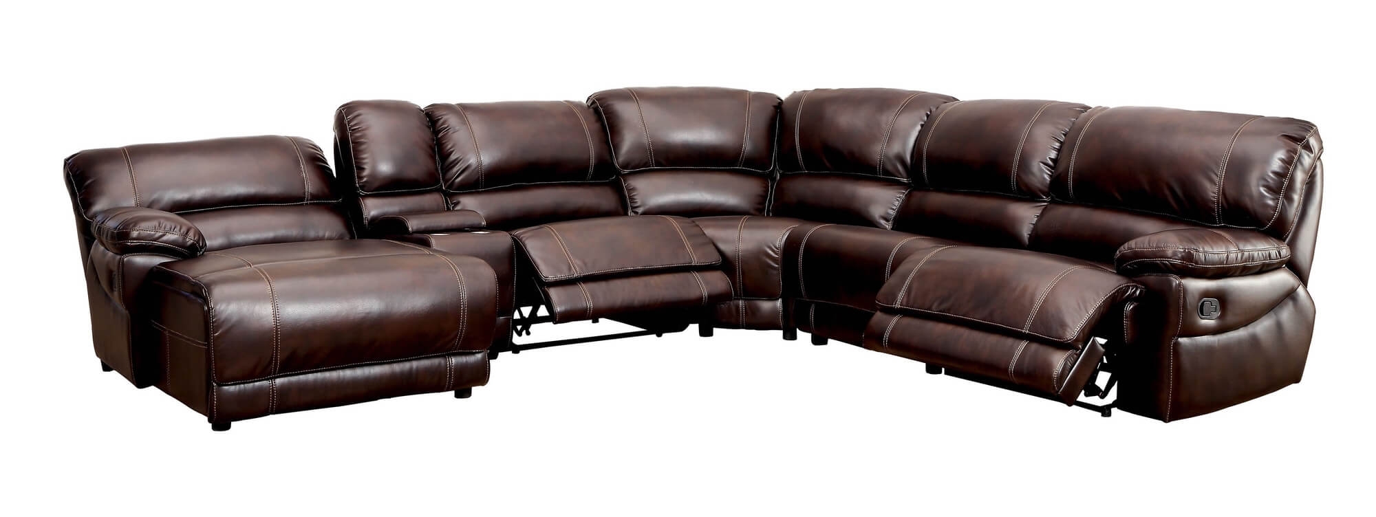 Estrella Leatherette L-Shape Reclining Sectional Sofa