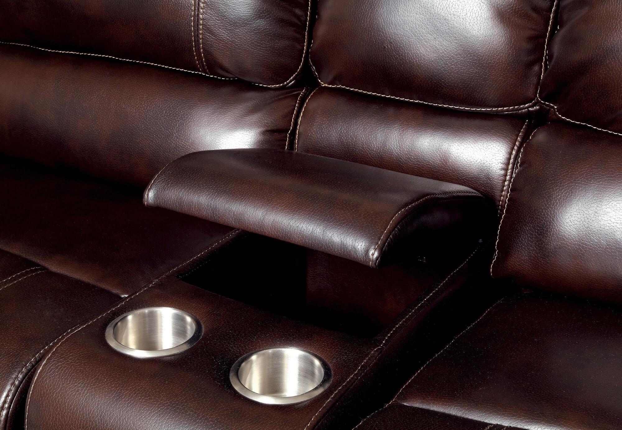 Estrella Leatherette L-Shape Reclining Sectional Sofa