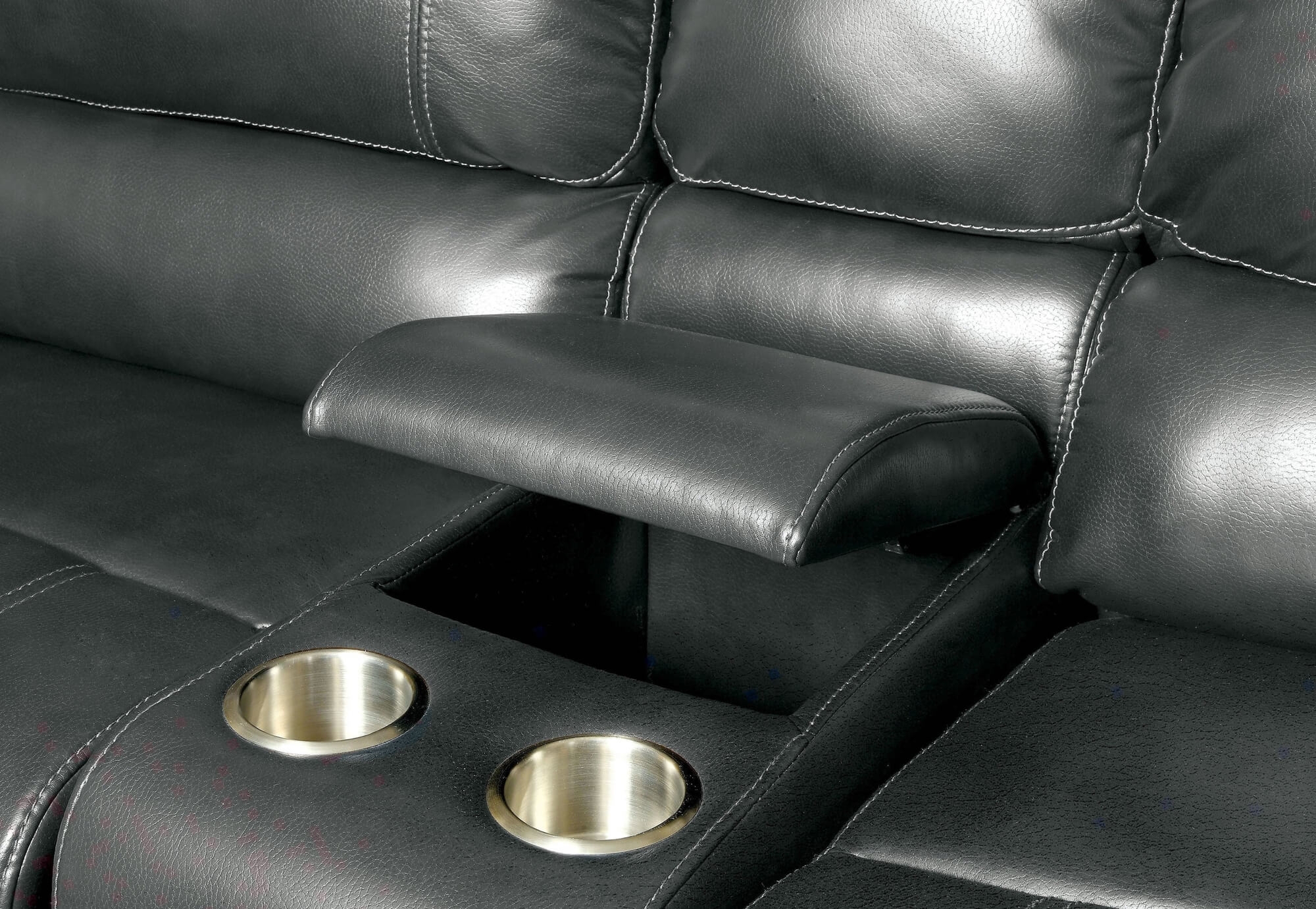 Estrella Leatherette L-Shape Reclining Sectional Sofa