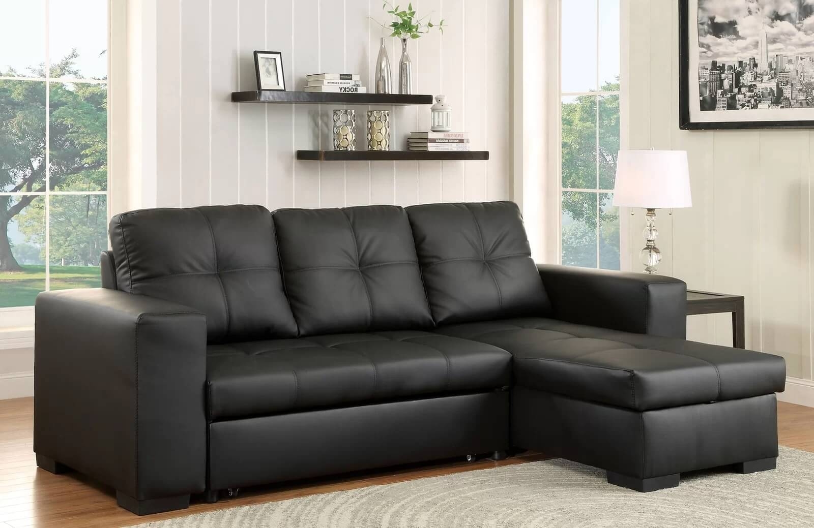 Denton L-Shape Reversible Sleeper Storage Sectional Sofa