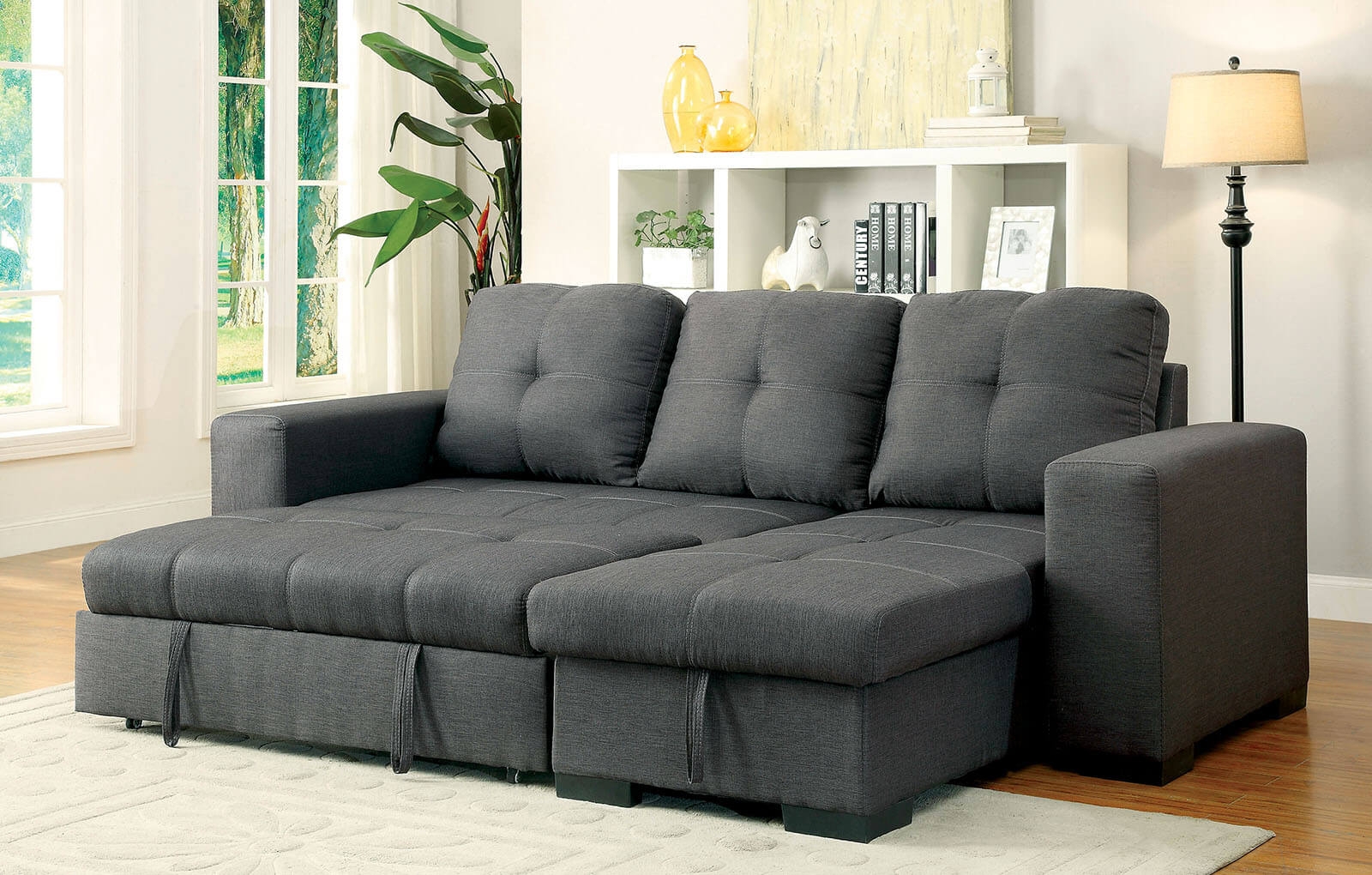 Denton L-Shape Reversible Sleeper Storage Sectional Sofa