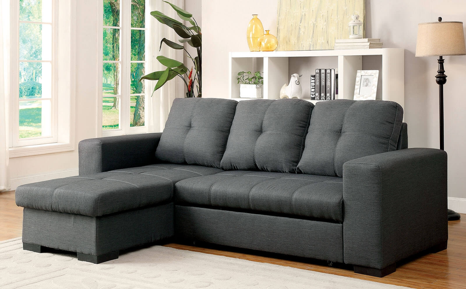 Denton L-Shape Reversible Sleeper Storage Sectional Sofa
