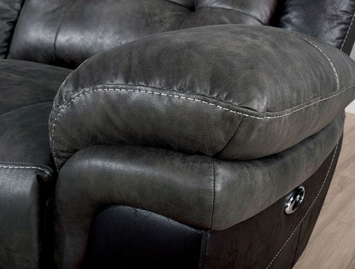 Brooklane Vinyl L-Shape Power Reclining Sectional Sofa