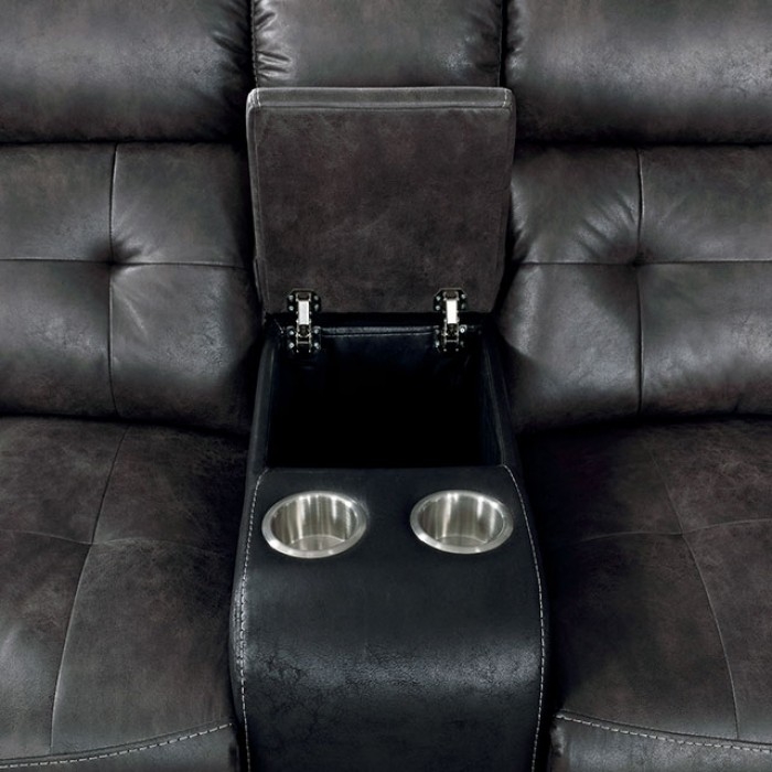 Brooklane Vinyl L-Shape Power Reclining Sectional Sofa