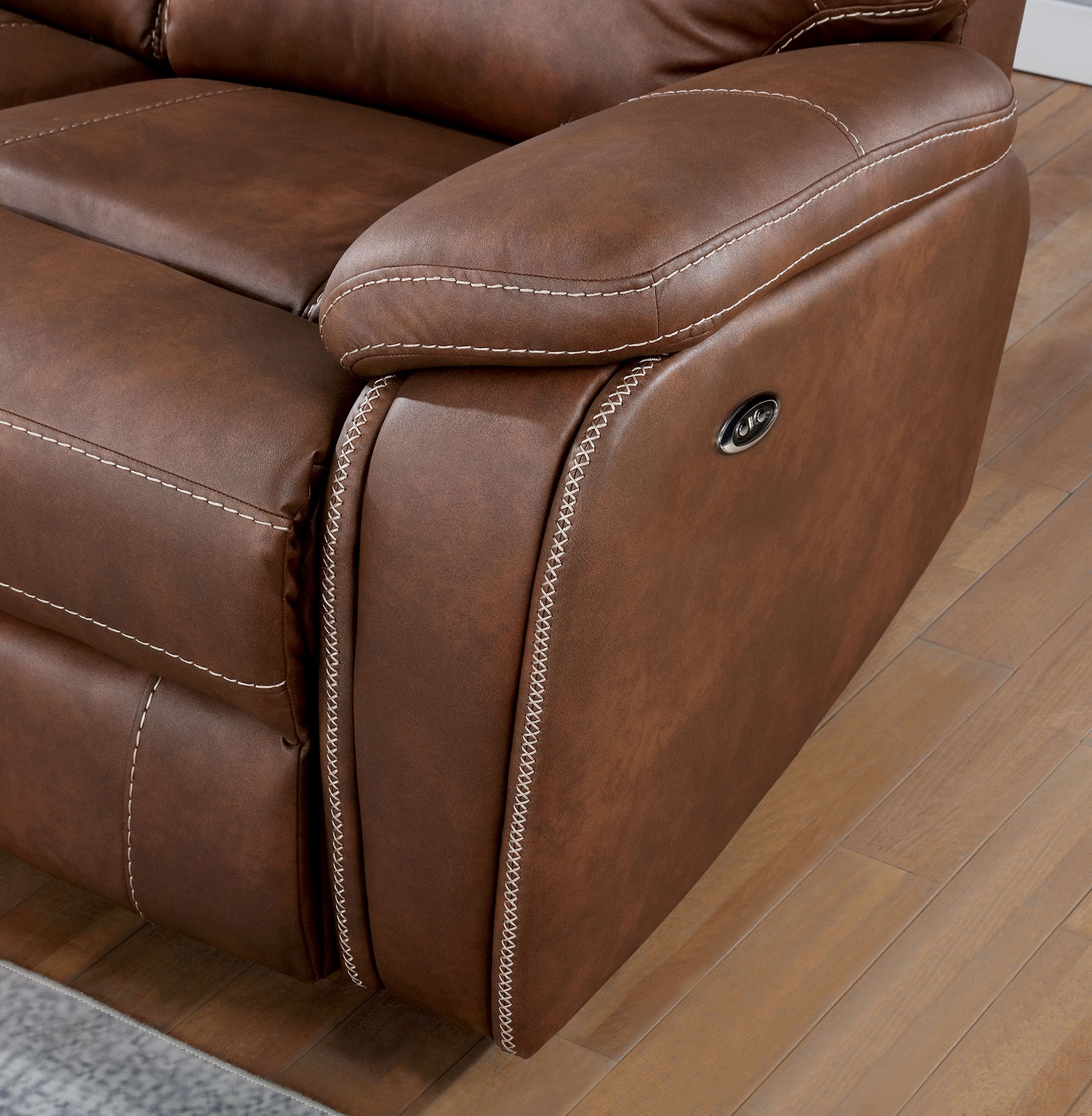 Ffion Leatherette Power Reclining Loveseat